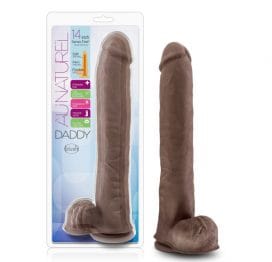 Daddy Au Naturel 14in Sensa Feel Dildo Chocolate