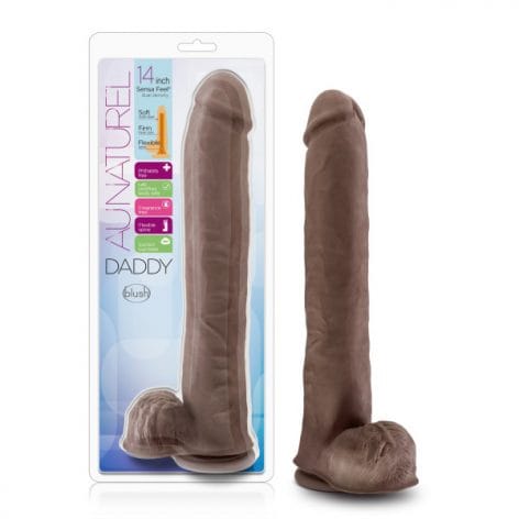 Daddy Au Naturel 14in Sensa Feel Dildo Chocolate