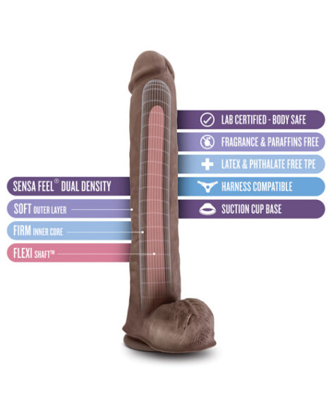 Daddy Dildo Au Naturel 14in w/Balls Chocolate