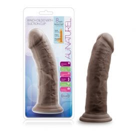 Au Naturel 8 Inch Dildo with Suction Cup Chocolate