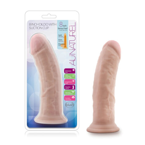 Au Naturel 8in Dildo w/Suction Cup Vanilla, Blush