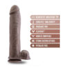 Big John Dildo Au Naturel 11.5in w/Balls Chocolate