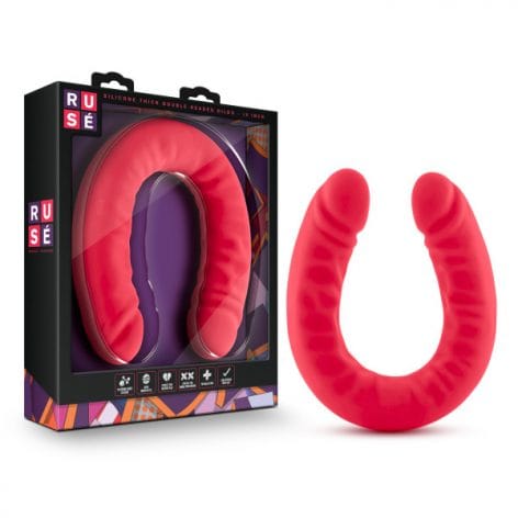 Ruse 18 Inch Double Headed Dildo Cerise