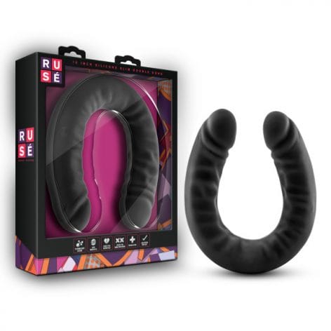 Ruse 18 Inch Double Headed Dildo Black