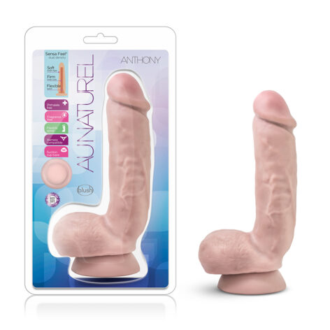 Anthony Dildo Au Naturel 8.5in w/Balls Beige
