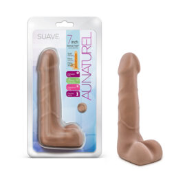 Suave Dildo Au Naturel 7in w/Balls Latin Brown