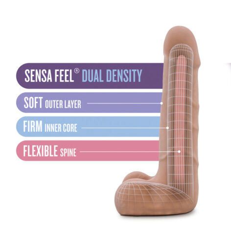 Suave Dildo Au Naturel 7in w/Balls Latin Brown, Blush