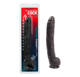 Dick Rambone Dildo 17in w/Balls Black, Doc Johnson