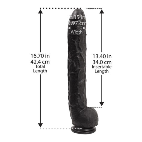 Dick Rambone Dildo 17in w/Balls Black, Doc Johnson