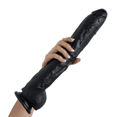 Dick Rambone Dildo 17in w/Balls Black, Doc Johnson