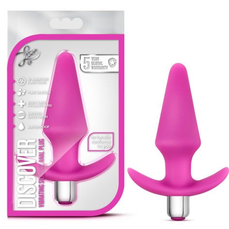 Luxe Discover Vibrating Silicone Anal Plug Pink