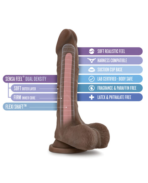 Mr Perfect Dildo Au Naturel 8.5" w/Balls Chocolate