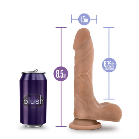 Mr Perfect Dildo Au Naturel 8.5in w/Balls Mocha