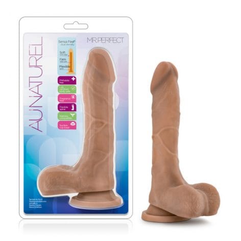 Mr. Perfect Au Naturel 8.5in Dildo w/Balls Mocha