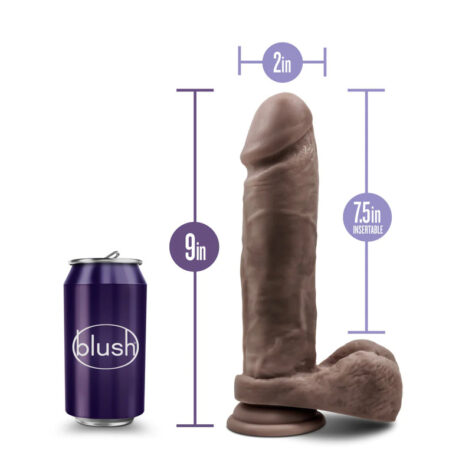 Au Naturel 9in Sensa Feel Dildo w/Balls Chocolate, Blush