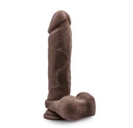 Au Naturel 9in Sensa Feel Dildo w/Balls Chocolate, Blush Au Naturel 9in Sensa Feel Dildo w/Balls Chocolate, Blush