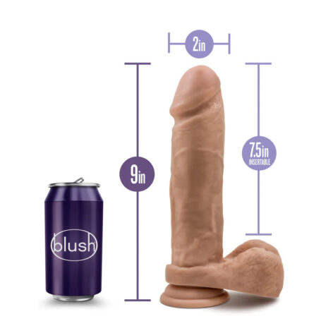 Au Naturel 9in Sensa Feel Dildo w/Balls Mocha, Blush