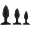 Nexus Butt Plug Trio 3 Silicone Anal Plugs Black