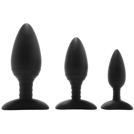 Nexus Butt Plug Trio 3 Silicone Anal Plugs Black