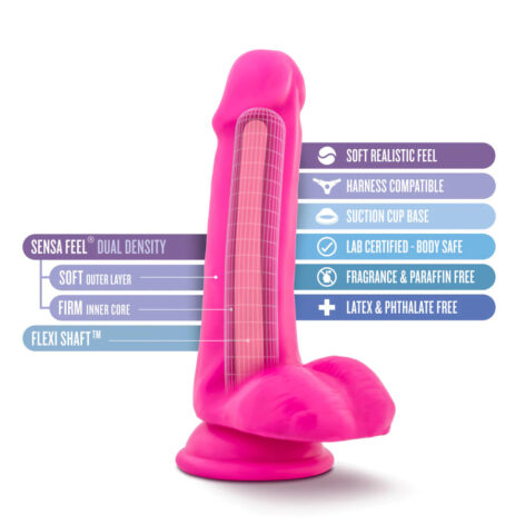 Bold Delight Dildo Au Naturel 6in w/Balls Pink, Blush