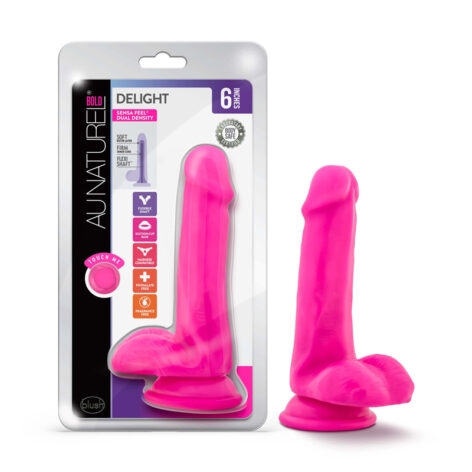 Bold Delight Dildo Au Naturel 6in w/Balls Pink, Blush