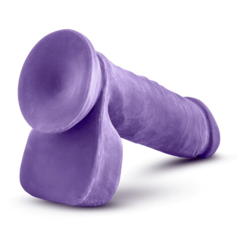 Bold Hero Dildo Au Naturel 8in w/Balls Purple, Blush