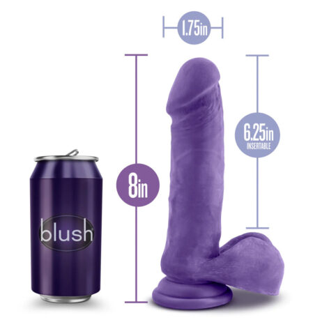 Bold Hero Dildo Au Naturel 8in w/Balls Purple, Blush