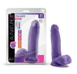 Bold Pleaser Dildo Au Naturel 7in w/Balls Purple, Blush