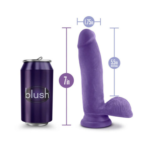 Bold Pleaser Dildo Au Naturel 7in w/Balls Purple, Blush