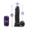 Bold Massive Dildo Au Naturel 9in w/Balls Black