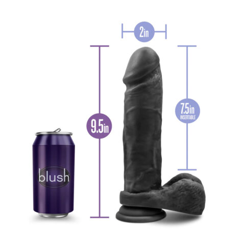Bold Massive Dildo Au Naturel 9in w/Balls Black