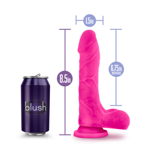 Thrill Dildo Au Naturel 8.5in w/Balls Pink