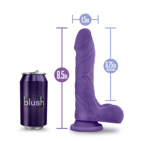 Thrill Dildo Au Naturel 8.5in w/Balls Purple