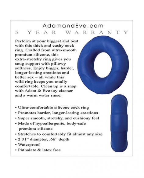 Big Man Silicone Cock Ring Blue, Adam & Eve