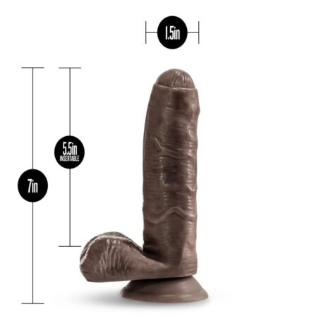 Pierre Chef Dildo Coverboy 7in Uncut w/Balls Chocolate