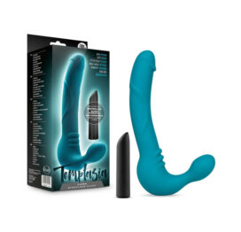 Temptasia Luna Strapless Strap On Dildo Teal Silicone, Blush