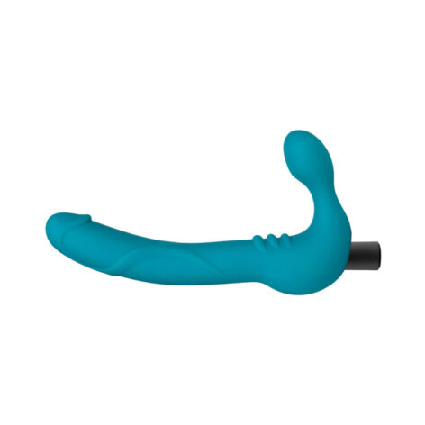 Temptasia Luna Strapless Strap On Dildo Teal Silicone, Blush