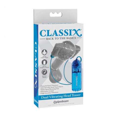 Classix Dual Vibrating Penis Head Teaser Blue