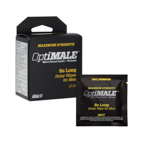 OptiMale So Long Delay Wipes For Men 10 Pack