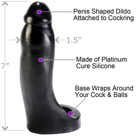 OxBalls Double Penetrator 7in Black Silicone