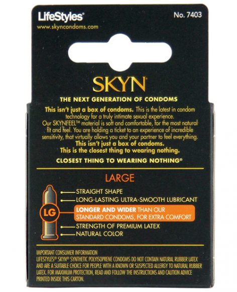 LifeStyles SKYN Non-Latex Large Condoms 3 Pack