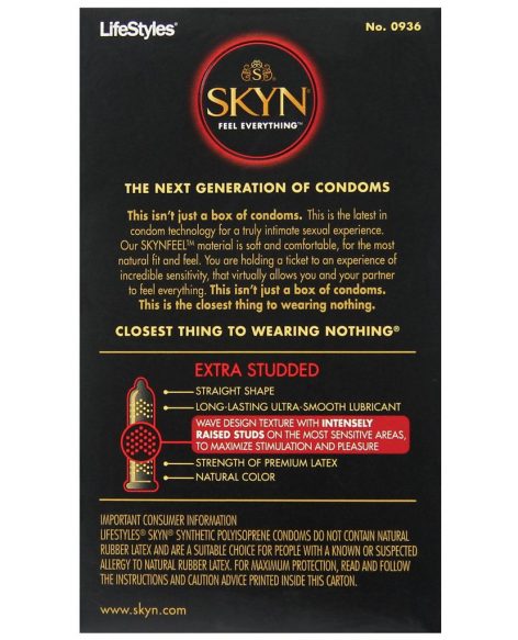 LifeStyles SKYN Extra Studded Condoms 10 Pack