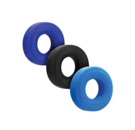 OxBalls HunkyJunk HUJ Cock Rings 3pk Blue/Multi