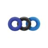OxBalls HunkyJunk HUJ Cock Rings 3pk Blue/Multi