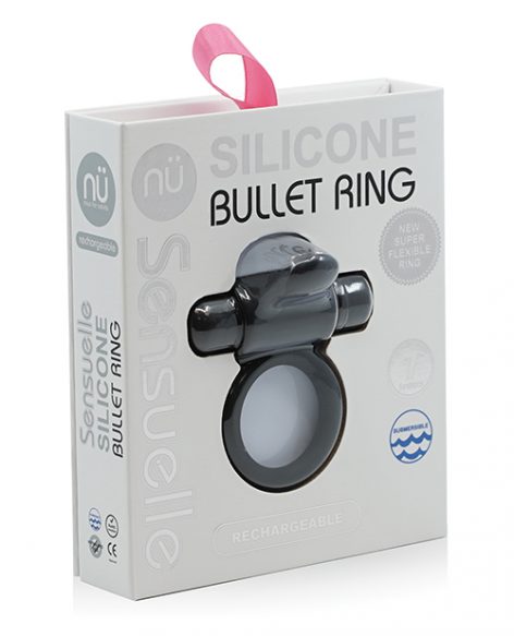 Sensuelle Silicone Bullet Ring Black