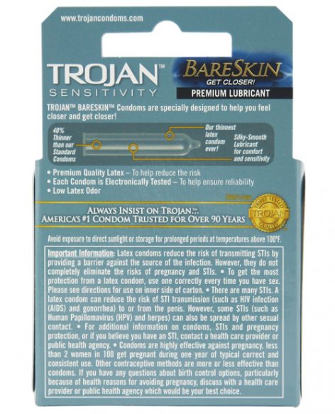 Trojan BareSkin Lubricated Condoms 3 Pack