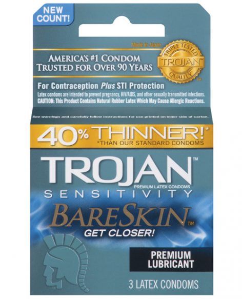 Trojan BareSkin Lubricated Condoms 3 Pack