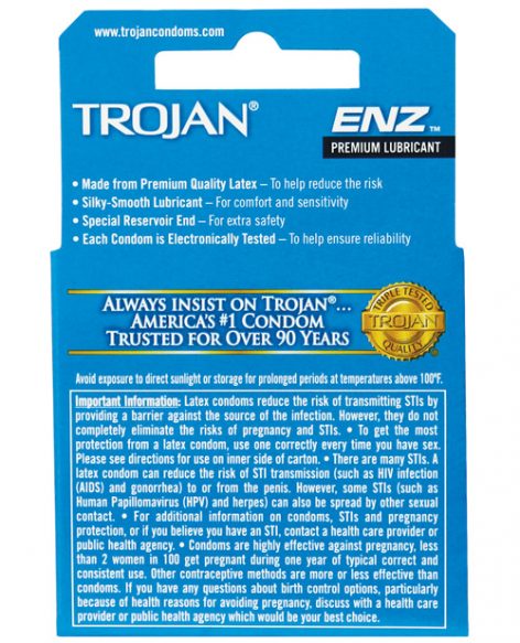 Trojan ENZ Lubricated Condoms 3 Pack