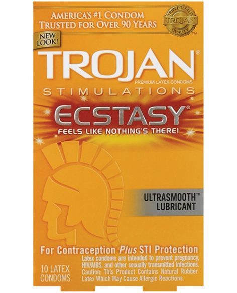 Trojan Ecstasy Ultra Ribbed Condoms 10 Pack