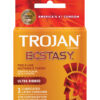 Trojan Ecstasy Ultra Ribbed Condoms 3 Pack